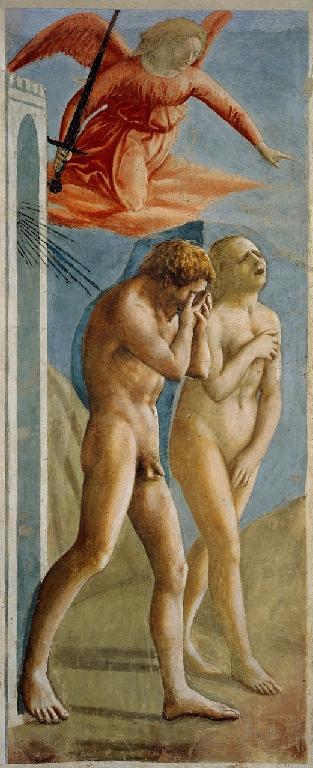 插图 61 亚当夏娃被逐出伊甸园 马萨乔创作于约1427年