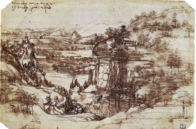 插图 83 亚诺河谷  达·芬奇创作于约1472年