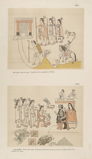 插图 189 科尔特斯向特诺奇提特兰进发和会见蒙特苏玛二世