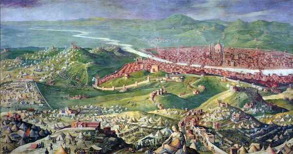 插图 21 围攻佛罗伦萨（瓦萨里作于1558年）