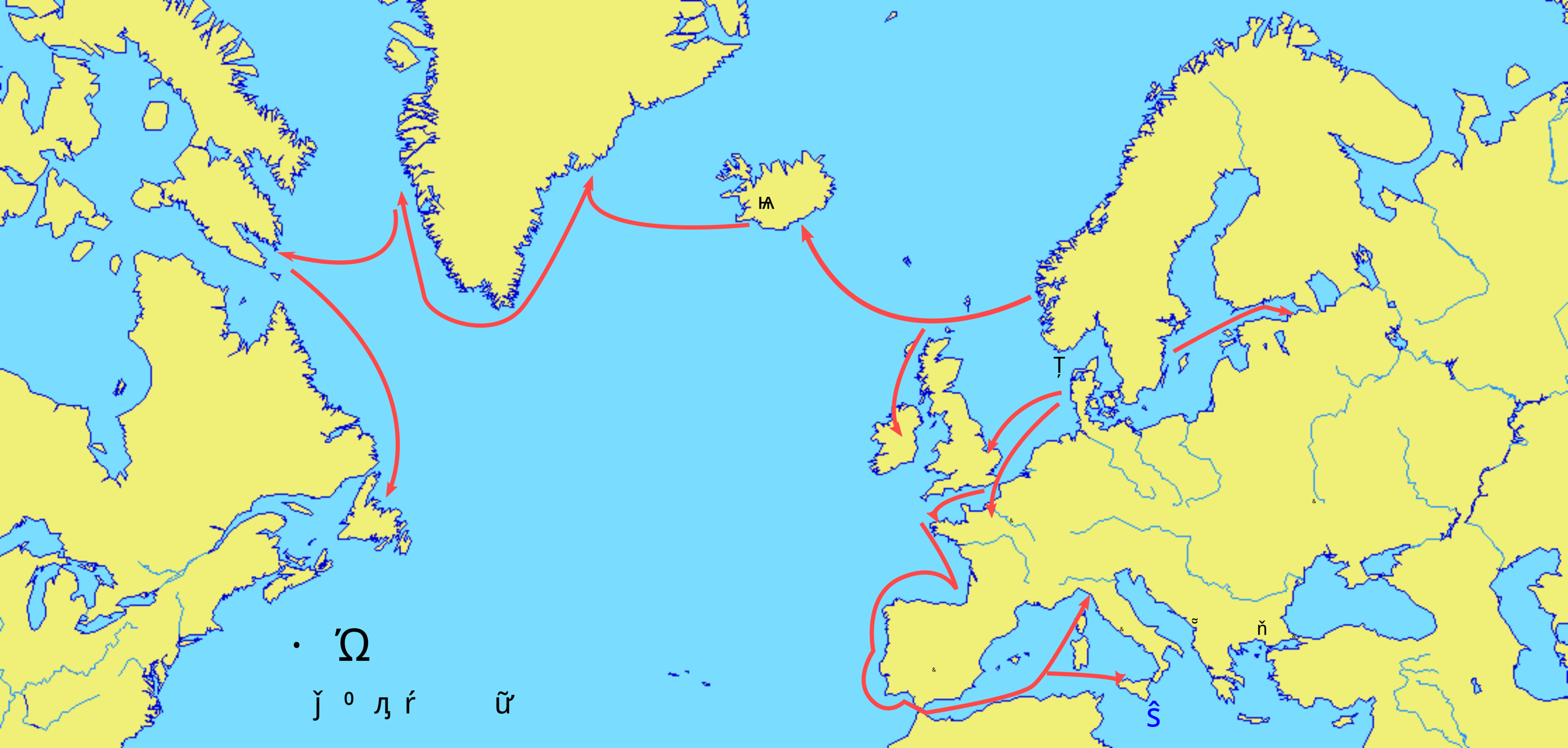 地图 12 维京人的航行示意图
