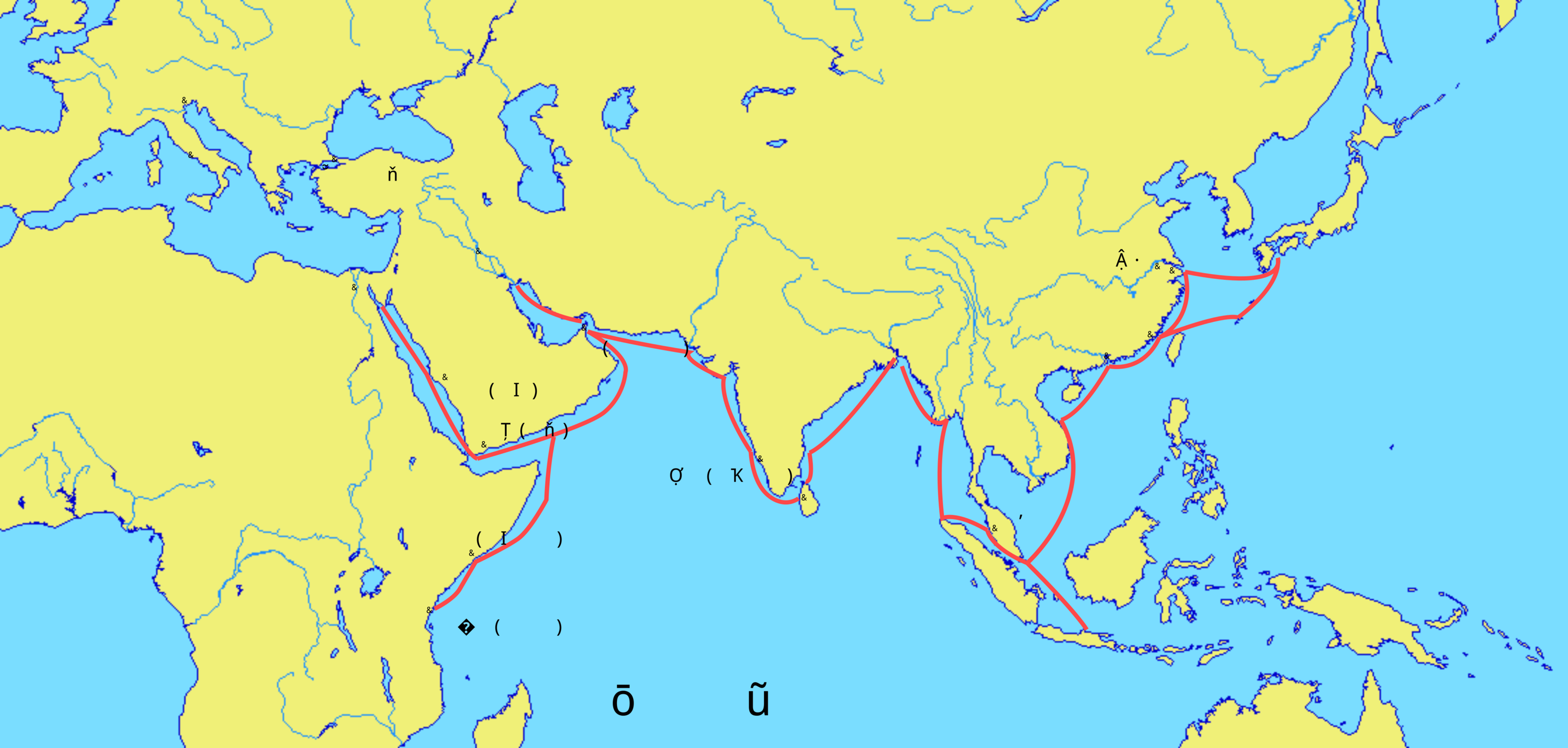 地图 13 海上丝绸之路示意图