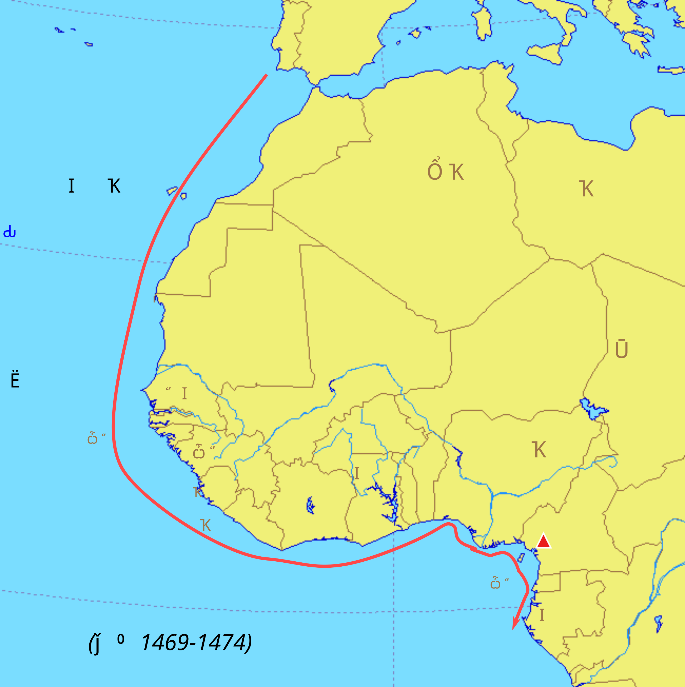 地图 19 戈麦斯对非洲的探索