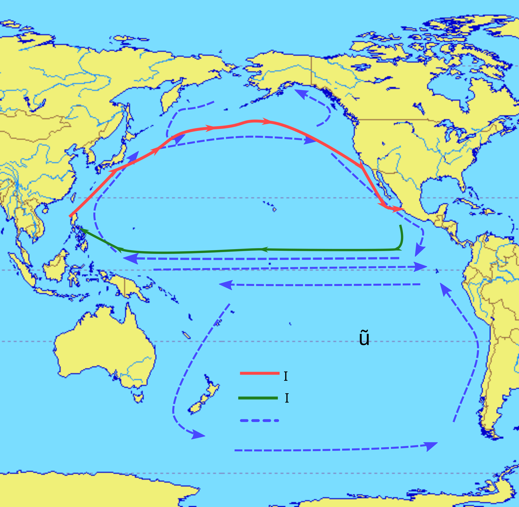 地图 38 墨西哥和菲律宾之间的航线示意