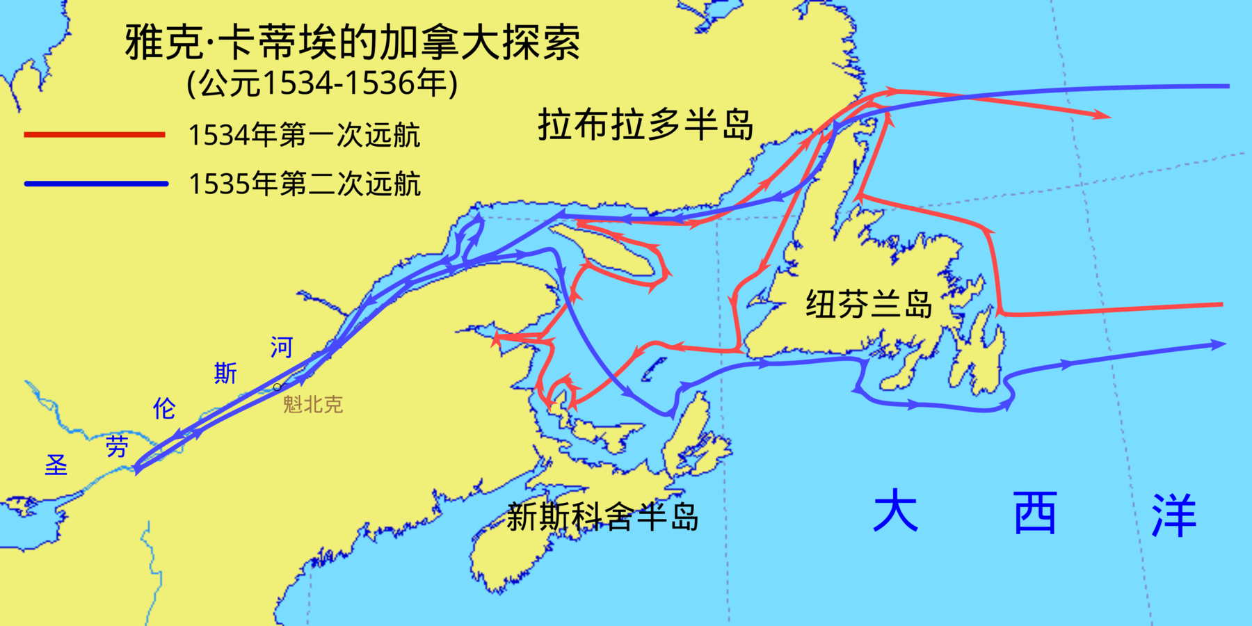 地图 30 雅克·卡蒂埃的加拿大探索