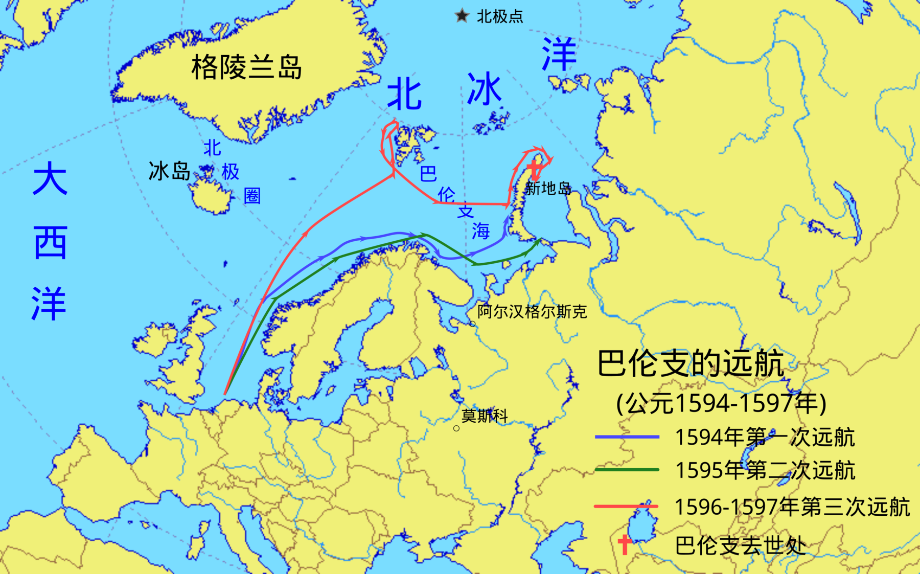 地图 33 巴伦支的远航