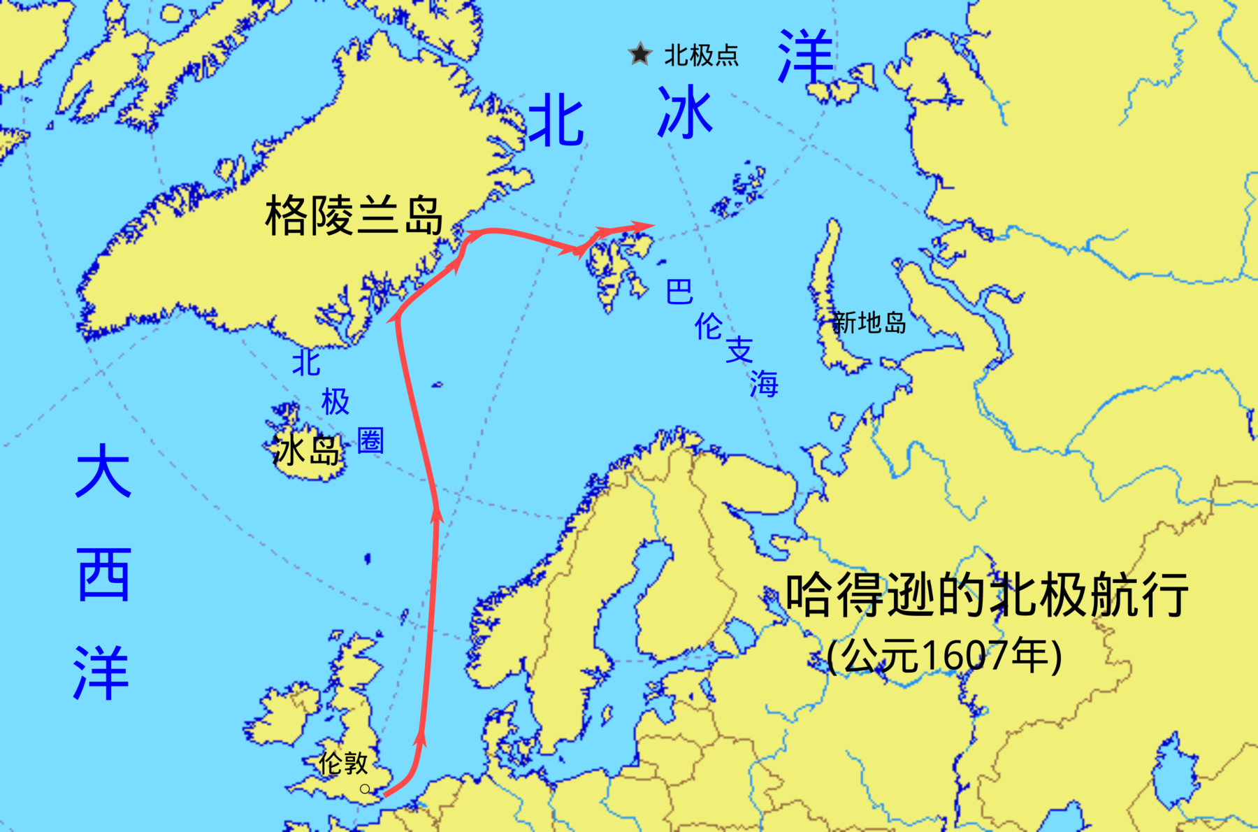 地图 34 哈得逊的北极航行
