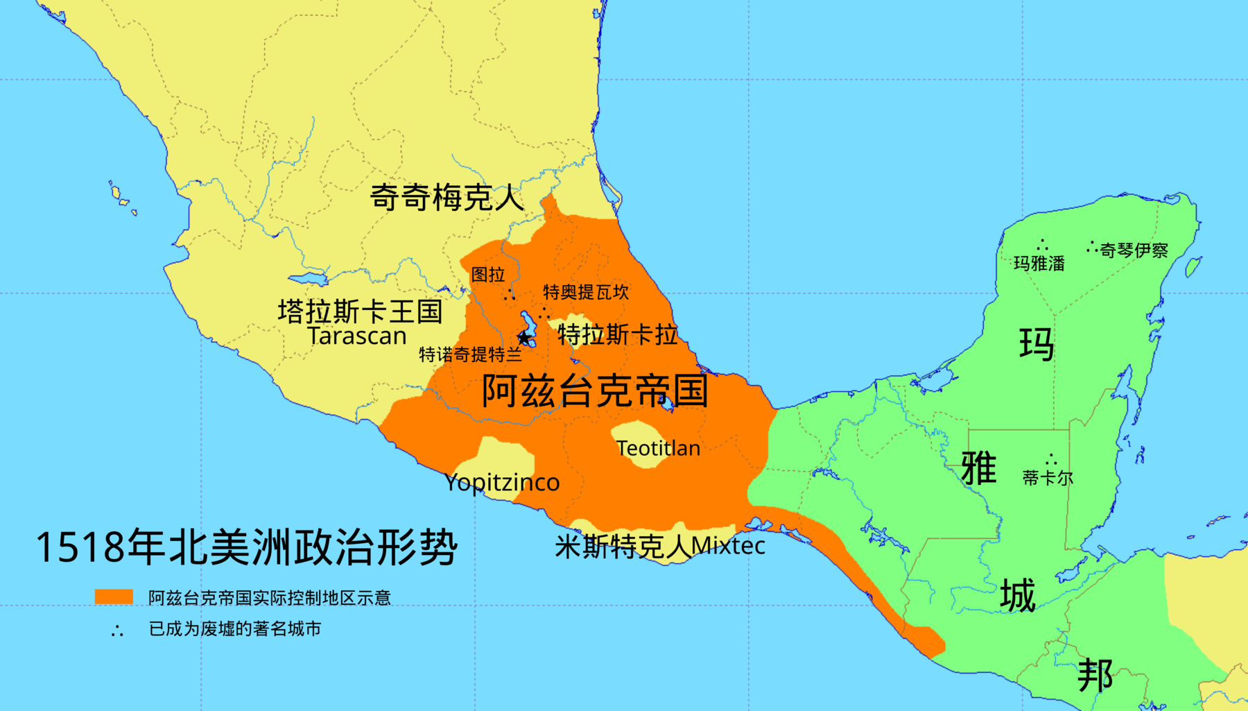 地图 46 1518年北美洲政治形势