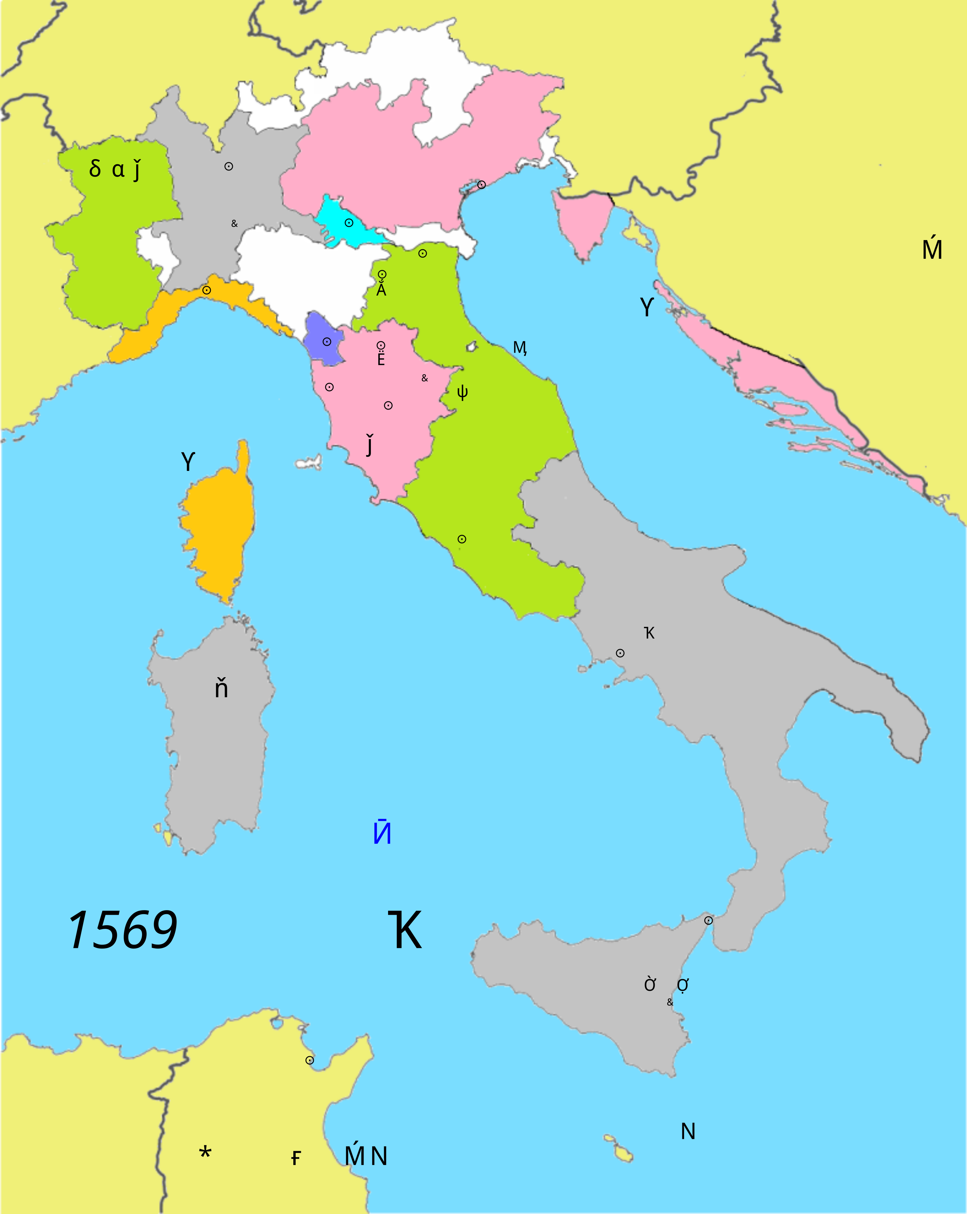 地图 6 1569年的意大利